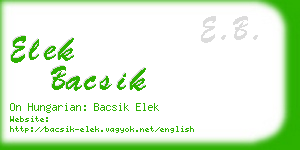 elek bacsik business card